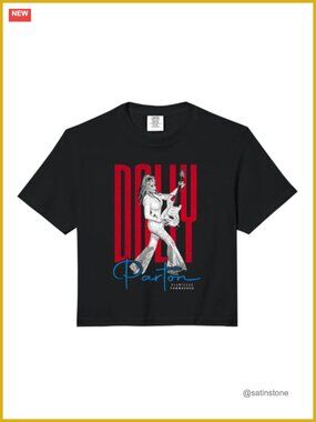 Dolly Parton Distressed Portrait Crop Top Comfort Colors Boxy Fit